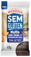 Mängden socker i Muffin Cacau E Castanha De Caju Sem Glúten Zero Lactose Wickbold Pacote 40g
