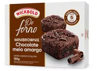 Mängden socker i Pack Minibrownie Chocolate Meio Amargo Recheio Chocolate Wickbold Do Forno Caixa 150g 5 Unidades