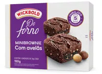 Pack Minibrownie Chocolate Com Avelãs Recheio Chocolate Wickbold Do Forno Caixa 150g 5 Unidades