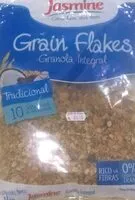 Mängden socker i granola tradicional com coco e uvas-passas