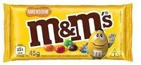 Mängden socker i Confeito De Chocolate Ao Leite Com Amendoim M Ms Pacote 45g