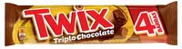 Mängden socker i Bombom Triplo Chocolate Twix Pacote 80g 4 Unidades