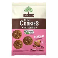 Mängden socker i Biscoito Vegano Integral Orgânico Cacau Castanhas Mãe Terra Mini Cookies Pacote 25g