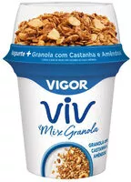 Mängden socker i Iogurte Integral Com Granola, Castanha E Amêndoa Vigor Viv Mix Copo 140g