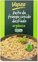 Mängden socker i Peito De Frango Cozido Desfiado Orgânico Vapza Caixa 250g