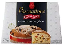 Mängden socker i Bolo De Páscoa Com Frutas Cristalizadas E Uvas Passas Casa Suíça Pascoattone Zero Caixa 400g