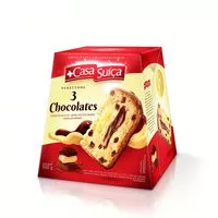 Mängden socker i Panettone Com Gotas De Chocolate Ao Leite Recheio 3 Chocolates Casa Suíça Caixa 500g