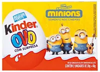 Mängden socker i Pack Chocolate Ao Leite Meu Malvado Favorito 3 Kinder Ovo Caixa 40g 2 Unidades
