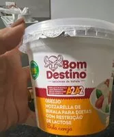 Mängden socker i Queijo Mozzarella de Búfala Bom Destino