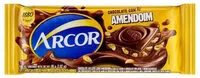 Mängden socker i Chocolate Ao Leite Com Amendoim Arcor Pacote 80g
