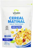 Mängden socker i Cereal Matinal Com Açúcar Mascavo Integral Tradicional Sem Glúten Vitalin Pouch 200g