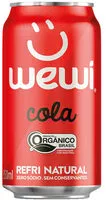 Mängden socker i Refrigerante Orgânico Cola Zero Sódio Wewi Lata 350ml