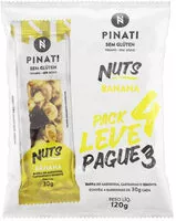 Mängden socker i Pack Barra De Nuts Banana Zero Sódio Super Saúde Pinati Pacote 120g Leve 4 Pague 3 Unidades