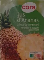 Mängden socker i Jus d'ananas à base de concentré