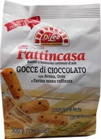 Mängden socker i Biscotti fattincasa di leo con gocce di cioccolato