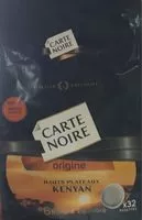 Mängden socker i Carte Noire Altitudes Hauts Plateaux Kenyans 32 Dosettes Lot de 5