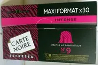 Mängden socker i Espresso Intense et Aromatique N°9 Maxi format x30