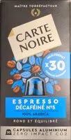 Mängden socker i Capsules expresso décaféiné n5