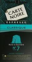 Mängden socker i Café capsules Classique n°7 - Espresso