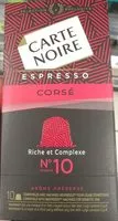 Mängden socker i Café capsules Corsé n°10 - Espresso