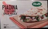 Mängden socker i Piadina stracchino, speck, rucola