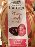 Mängden socker i Mini œufs chocolat noir amandes et myrtilles