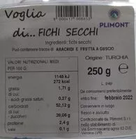 Mängden socker i Voglia di fichi secchi