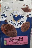 Mängden socker i Biscotti al latte con gocce di cioccolato e cacao