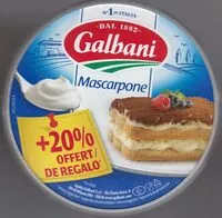 Mängden socker i Mascarpone Galbani 250g + 20% gratuit= 300g