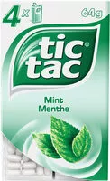 Mängden socker i Tic tac menthe t4 t(33x4) pack de 4 etuis