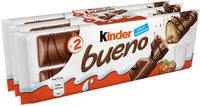 Mängden socker i Barre Chocolatée Kinder Bueno Chocolat au Lait x3 - 129g