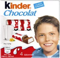 Mängden socker i Kinder Chocolat - 4 batônnets