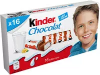 Mängden socker i Tablette Kinder Chocolat Chocolat au Lait x16 -200g