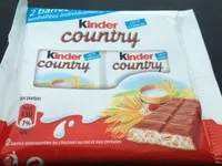 Mängden socker i Kinder country - Barres individuelles au chocolat au lait et aux céréales