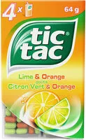 Mängden socker i Tic tac duo t4 t(33x4) pack de 4 etuis