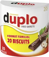 Mängden socker i Duplo choco gaufrette 20 barres
