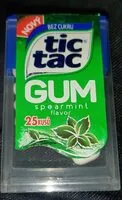 Mängden socker i Tic Tac GUM spearmint flavor