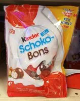 Mängden socker i Bonbons Kinder Schokobons Chocolat au Lait - 150g