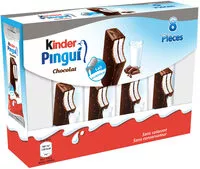 Mängden socker i Kinder pingui gouter frais genoise avec chocolat noir extra, fourree lait et cacao t8 pack de 8 etuis