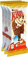 Mängden socker i Kinder maxi king gouter frais fines gaufrettes enrobees de chocolat au lait et noisettes broyees, avec fourrage lait et caramel t3 pack de 3 etuis