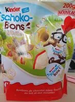 Mängden socker i Kinder schokobons white bonbons de chocolat blanc fourres lait et noisettes sachet