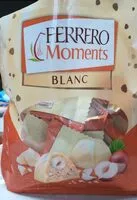 Mängden socker i Ferrero moments bonbons de chocolat avec noisette entiere blanc sachet de 14 pieces