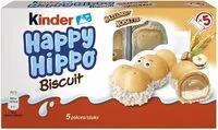 Mängden socker i Biscuits Kinder Happy Hippo lait et noisettes x5 - 103,5g