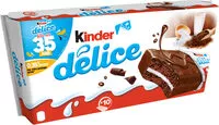 Mängden socker i Gâteau Kinder Délice cacao fourré au lait x10 - 390g