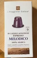 Mängden socker i capsule monodose espresso melodico