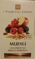 Mängden socker i Muesli con frutta e frutti di bosco