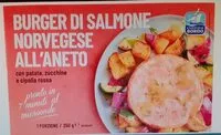 Mängden socker i Burger di salmone norvegese all'aneto