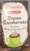 Mängden socker i Cacao zuccherato in polvere