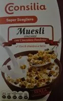 Mängden socker i Muesli con cioccolato fondente