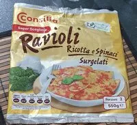 Mängden socker i Ravioli surgelati ricotta e spinaci
